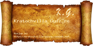 Kratochvilla Györe névjegykártya